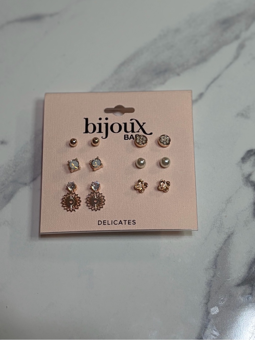 Bijoux Delicates Gold-Tone Earring Set - 6 Pairs